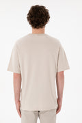 Men's Oversize Fit Crew Neck Stone T-Shirt