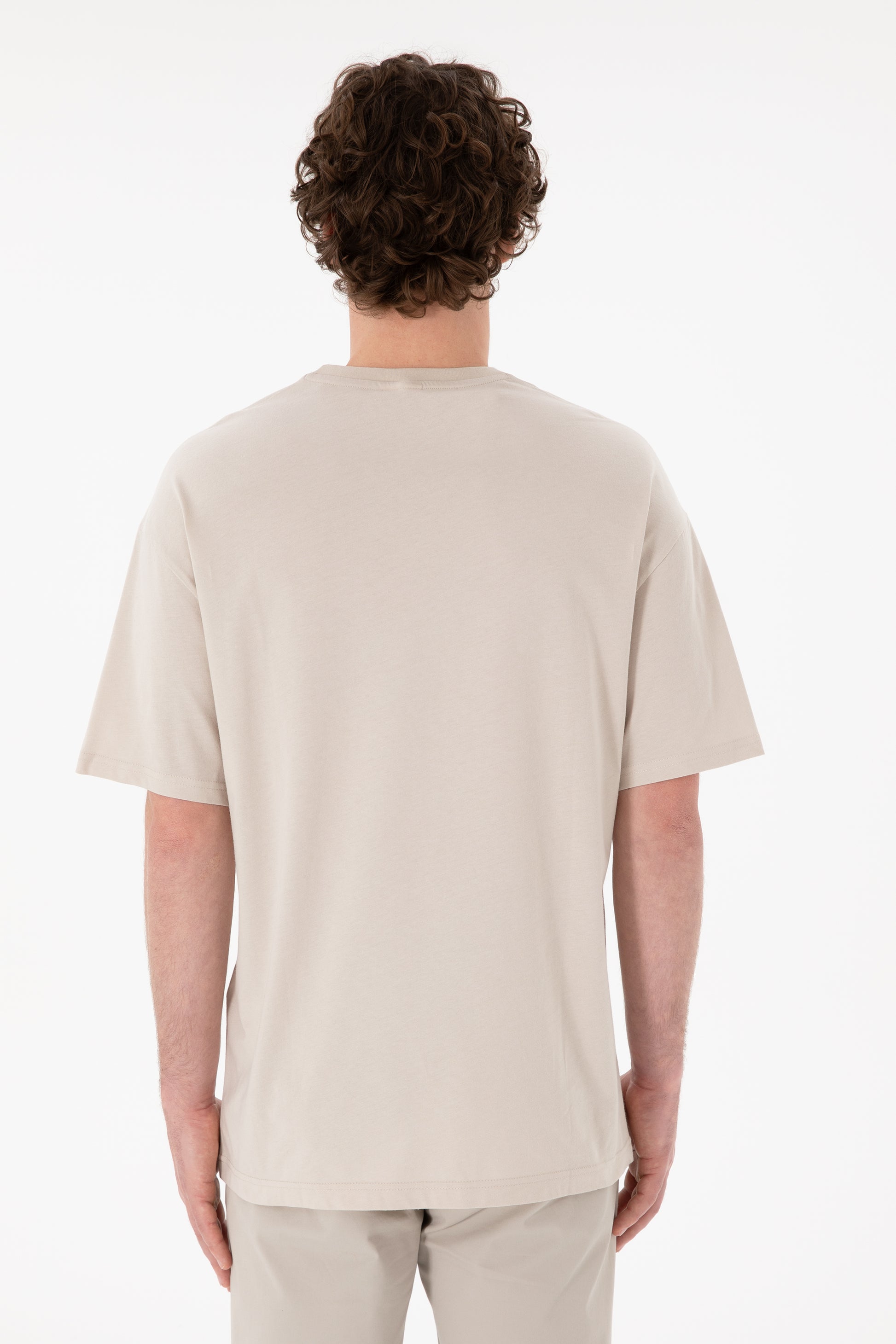 Men's Oversize Fit Crew Neck Stone T-Shirt