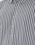 Navy Blue Regular Fit Striped Long Sleeve Shirt