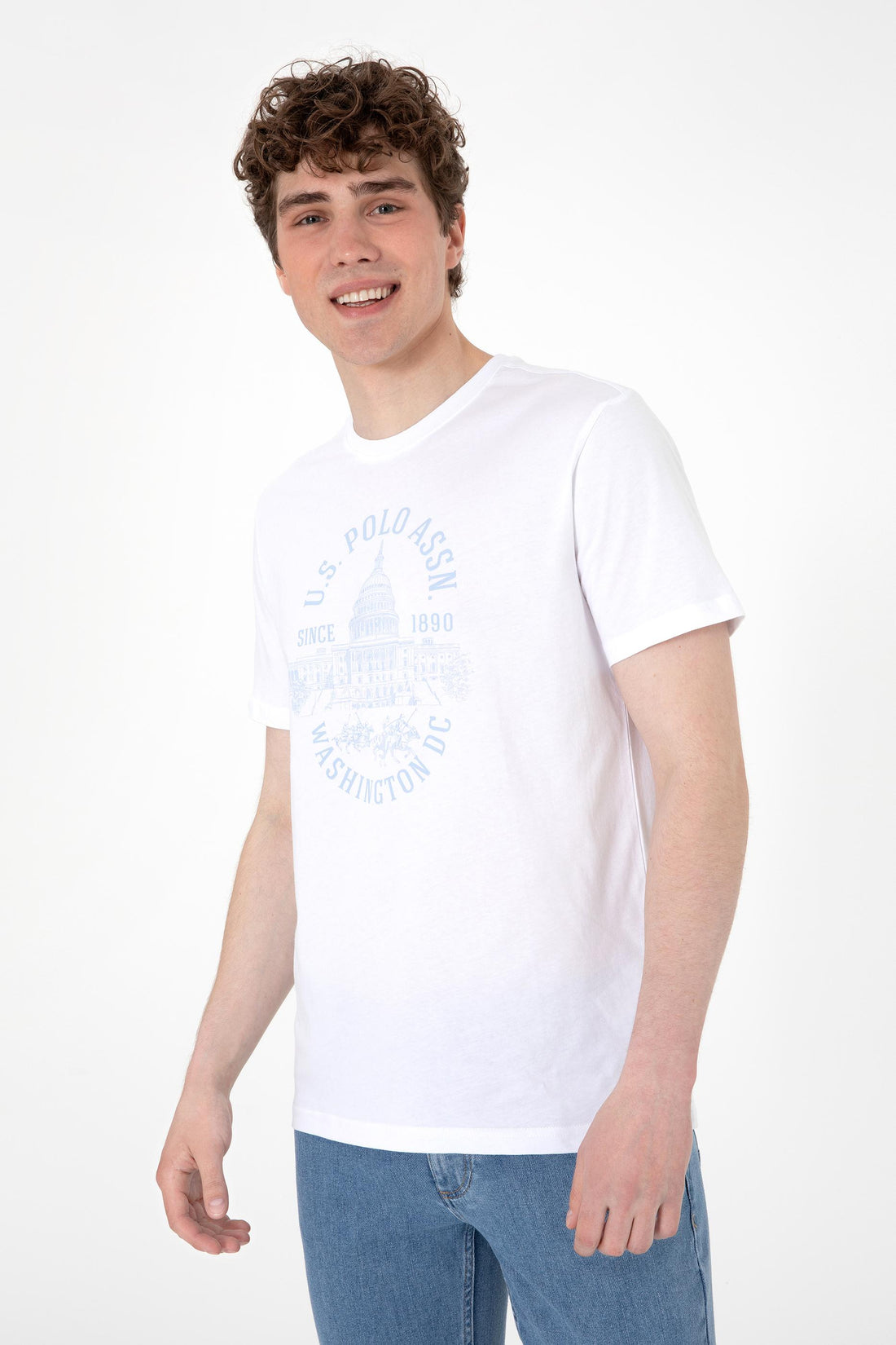 U.S. Polo Assn. - Men's Regular Fit Crew Neck White T-Shirt - L / White / Regular