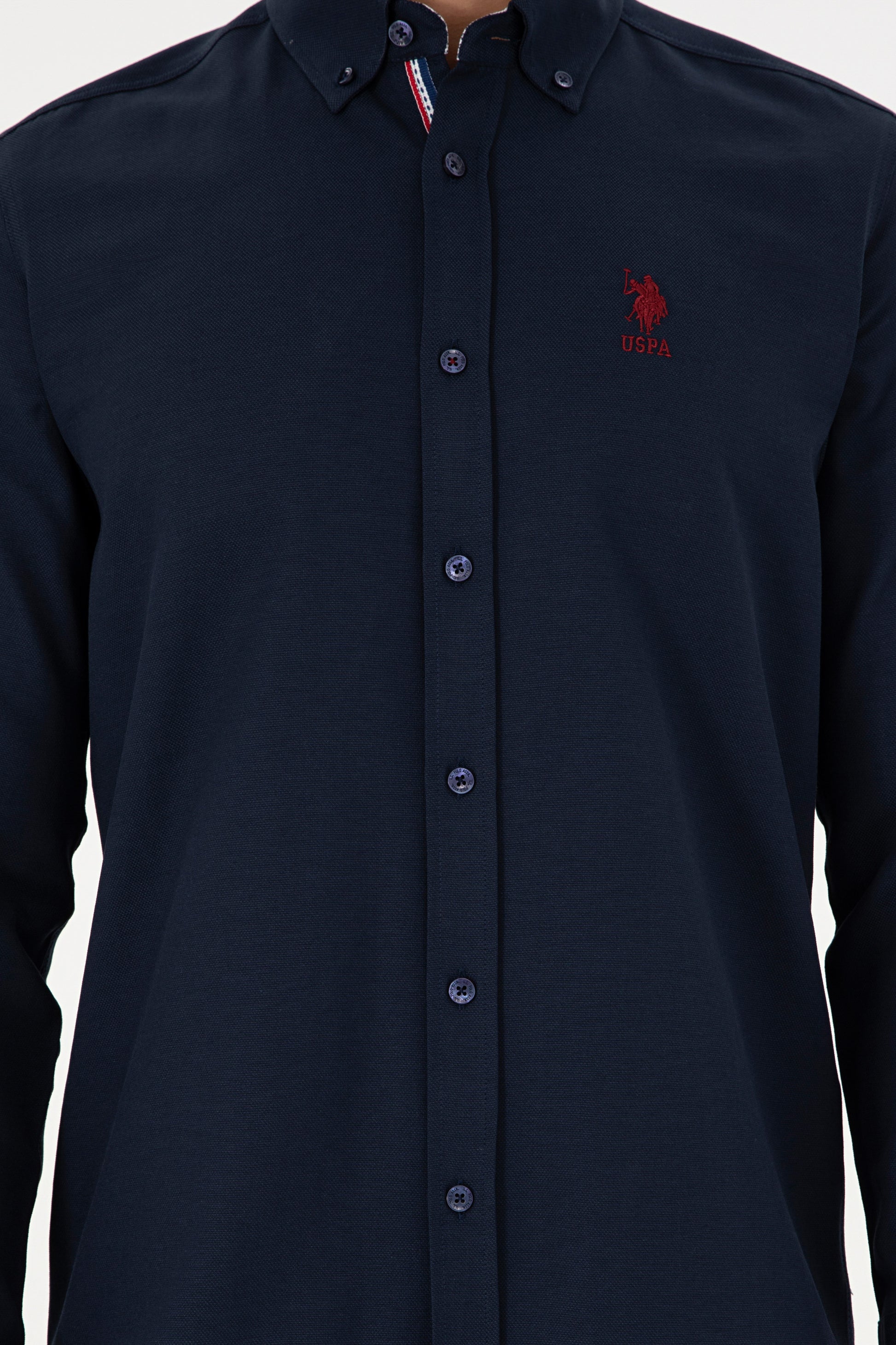 Men's Navy Blue Long Sleeve Shirt