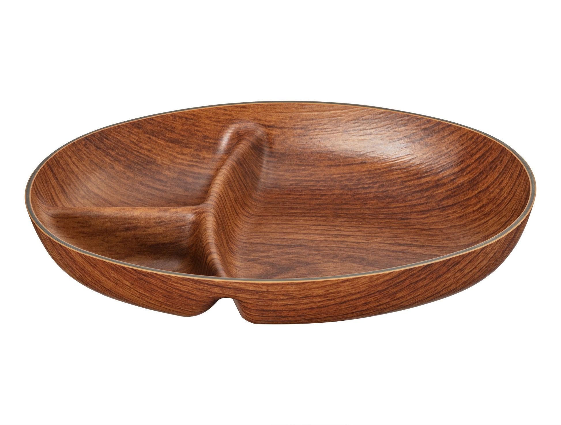 Angers Three-Compartment Oval Snack Tray