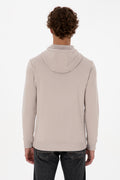 Erkek Regular Fit Kapüşonlu Taş Basic Sweatshirt