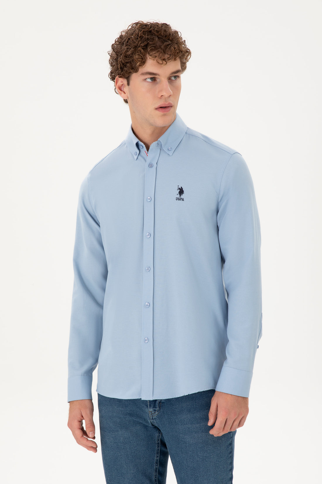 Men's Light Blue Long Sleeve Shirt