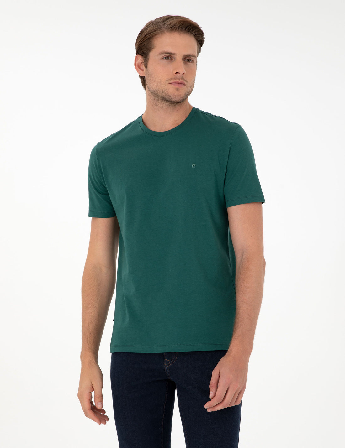 Dark Green Slim Fit Basic T-Shirt