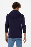 Erkek Regular Fit Kapüşonlu Mürdüm Basic Sweatshirt