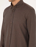 Brown Slim Fit Long Sleeve Shirt