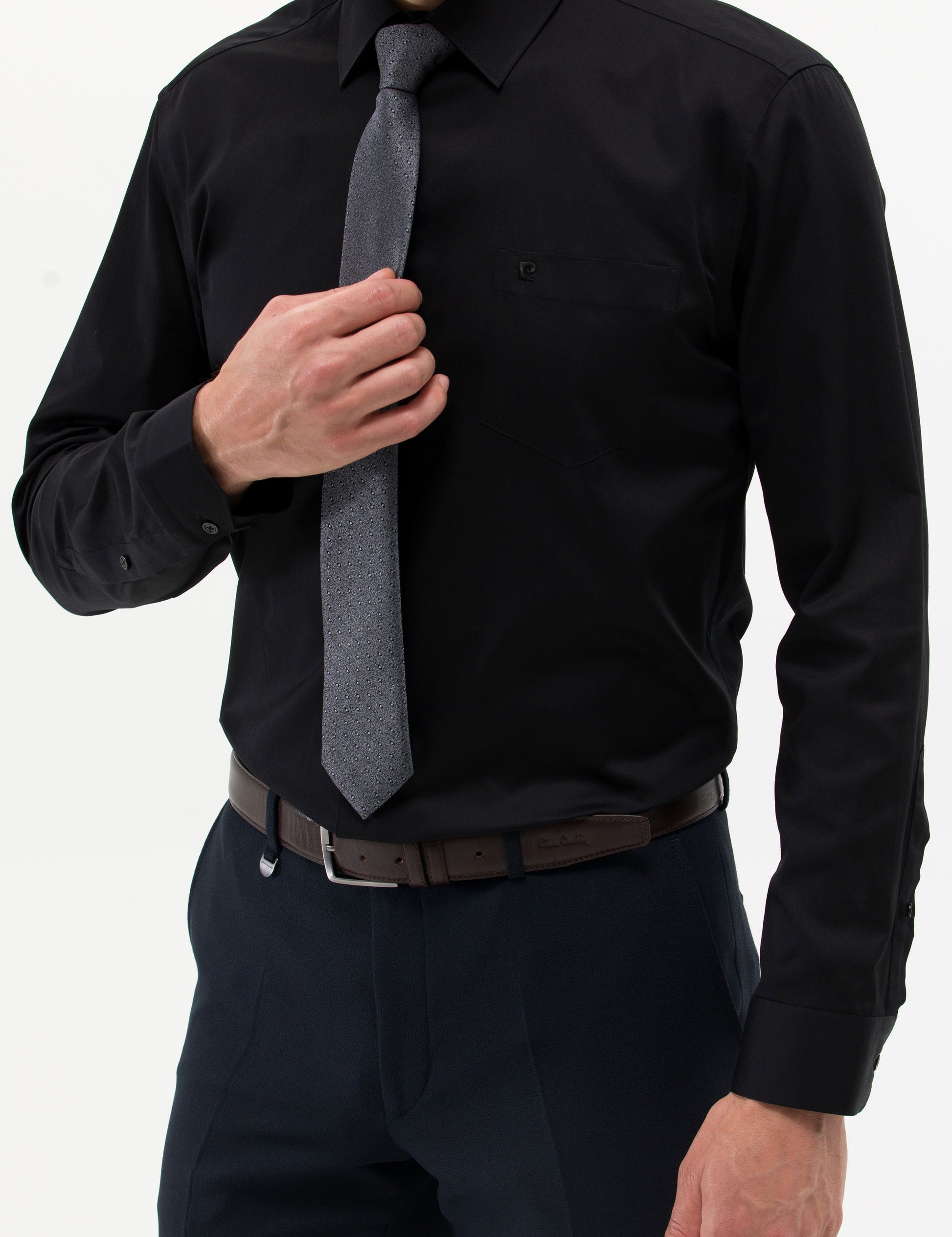 Black Regular Fit Long Sleeve Classic Shirt