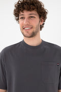 Men's Comfort Fit Crew Neck Anthracite T-Shirt
