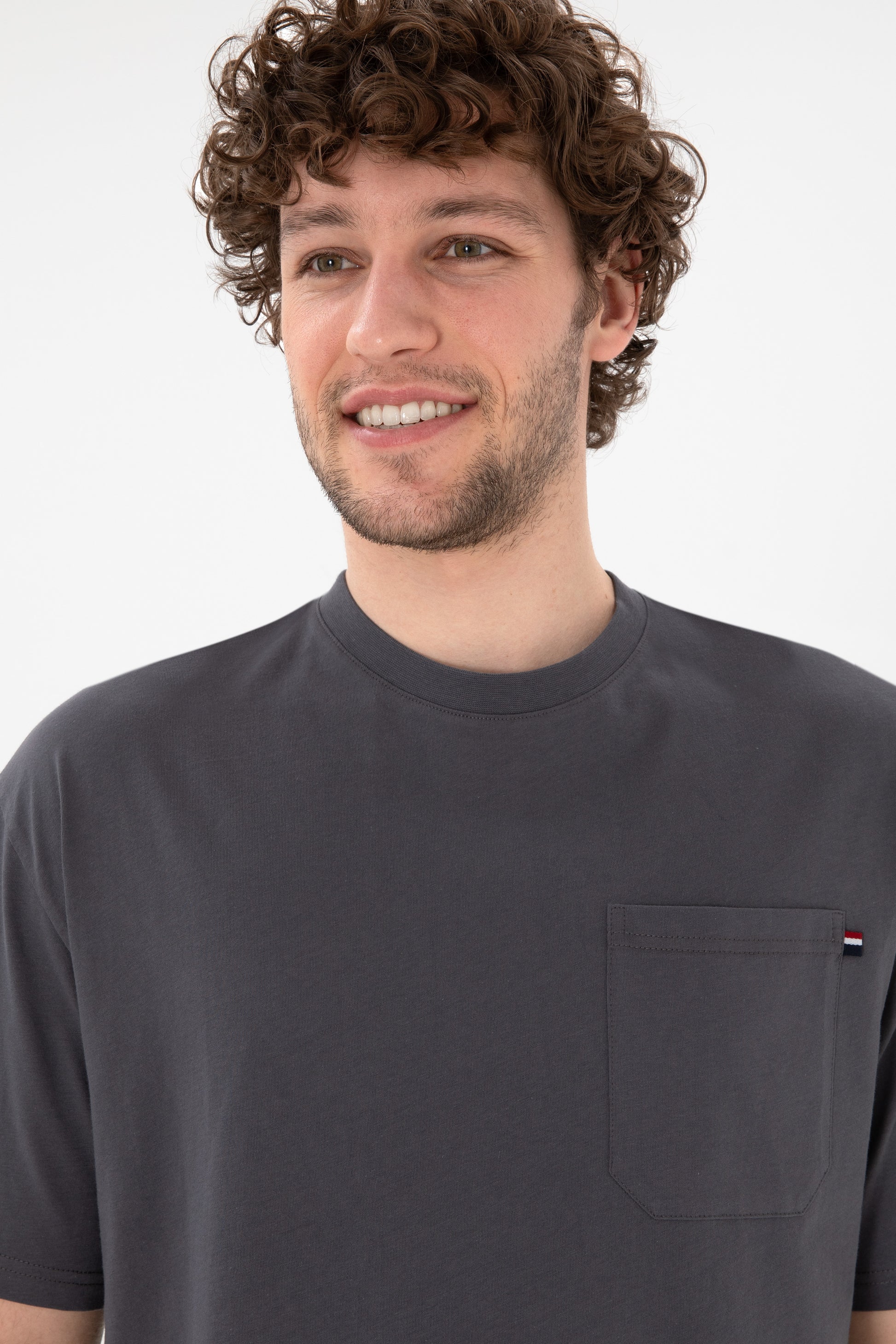 Men's Comfort Fit Crew Neck Anthracite T-Shirt