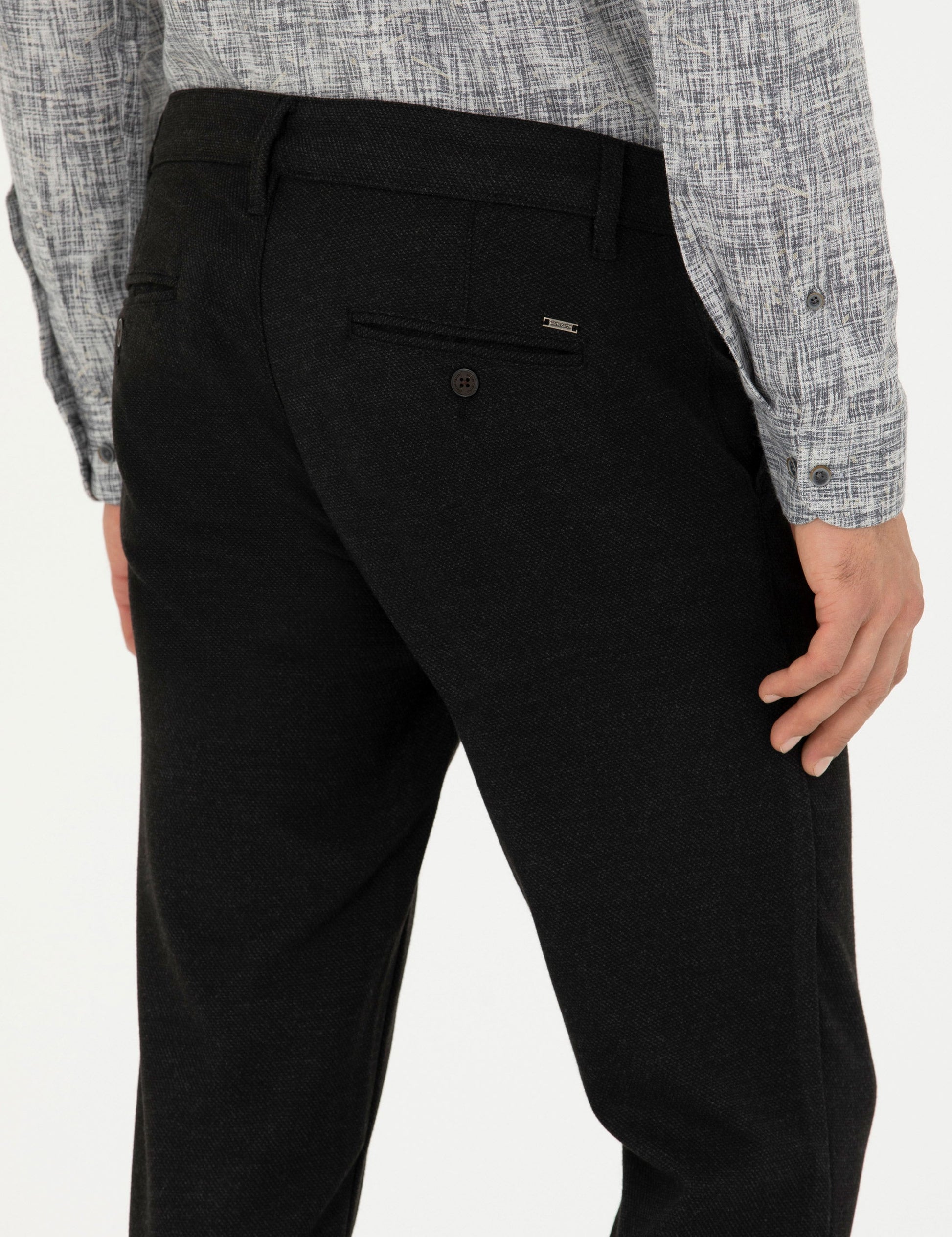 Black Slim Fit Canvas Pants