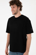 Men's Oversize Fit Crew Neck Black T-Shirt