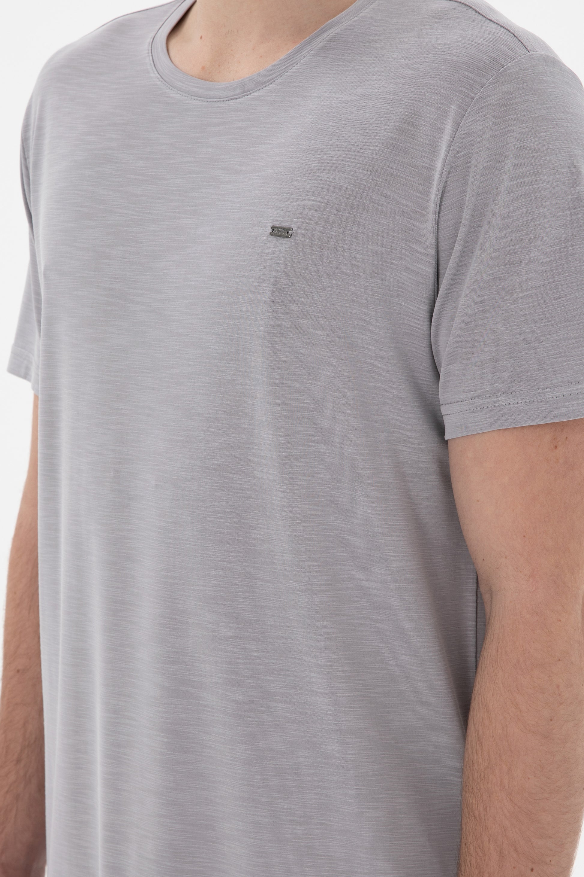 Men's Regular Fit Crew Neck Modal Dark Gray Basic T-Shirt