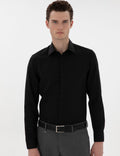 White Italian Collar Ruffle Long Sleeve Shirt