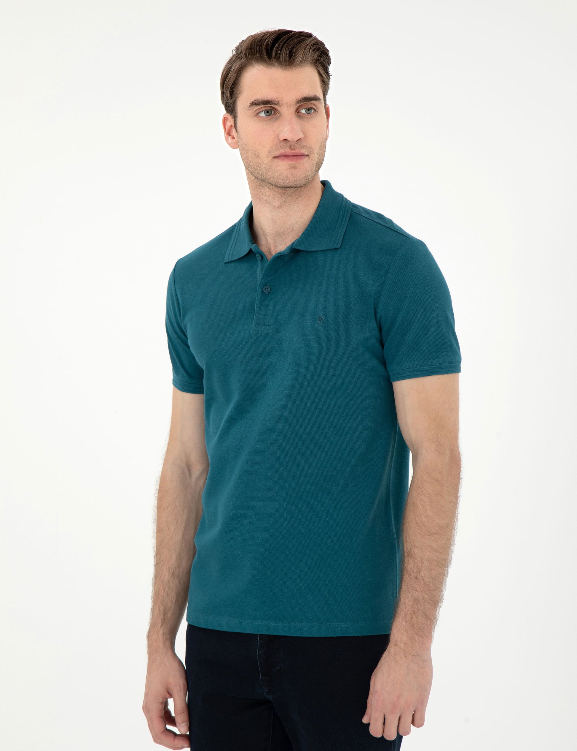 Emerald Slim Fit 100% Cotton Polo Neck Basic T-Shirt