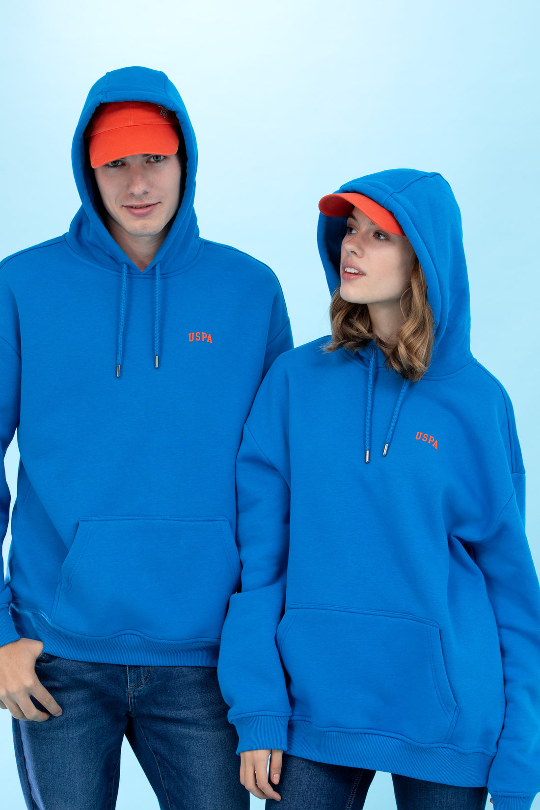 Cobalt Hooded Oversize Basic Sweatshirt