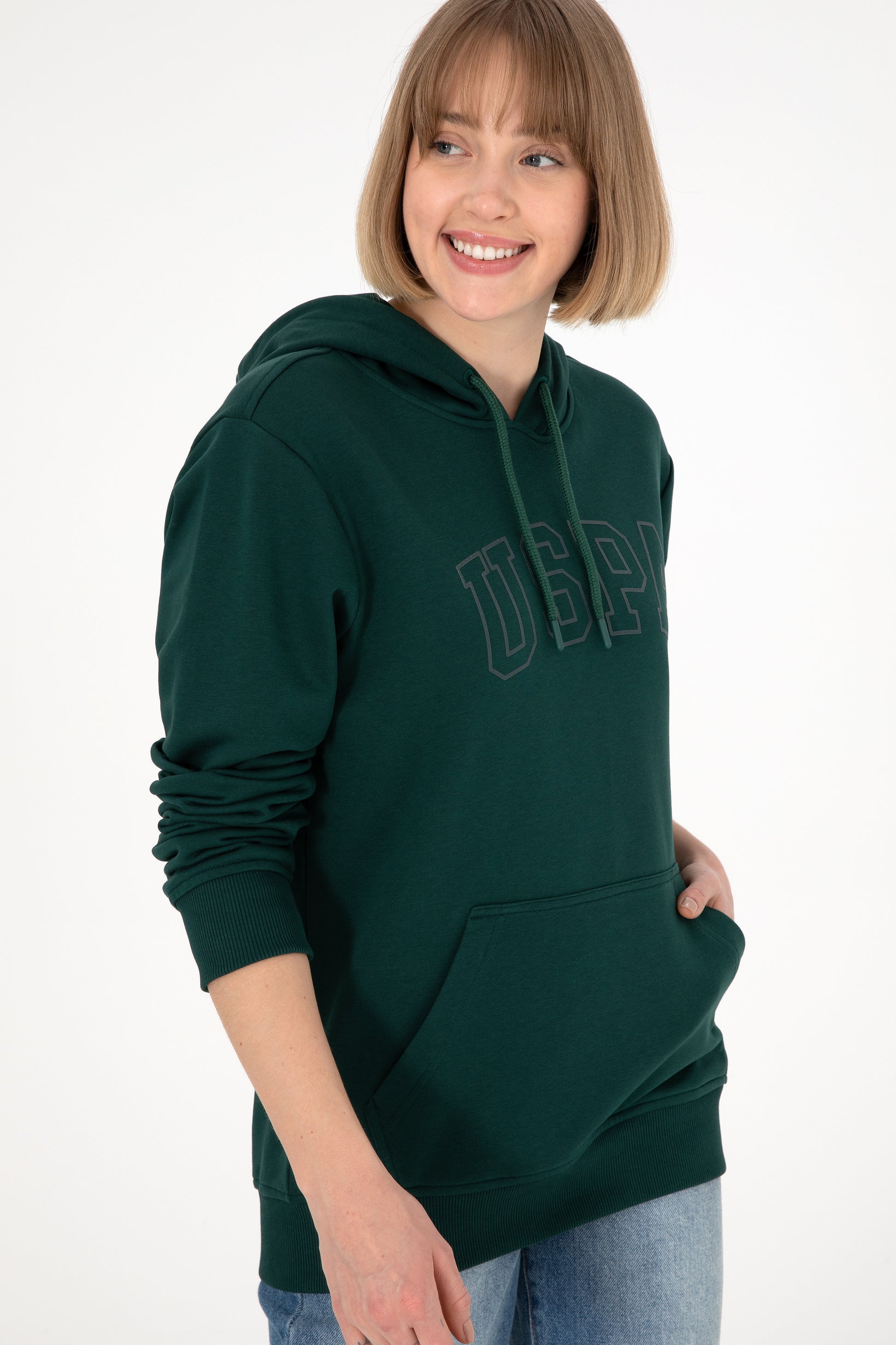 Men's Dark Green Basic Sweatshirt