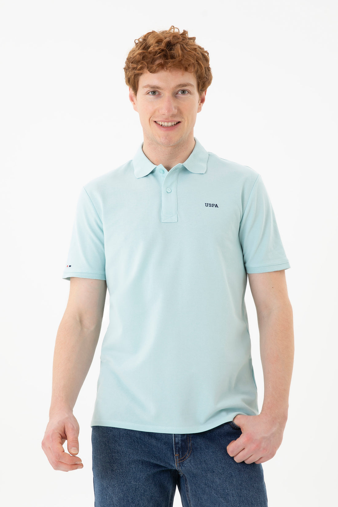 Men's Water Green Basic T-Shirt