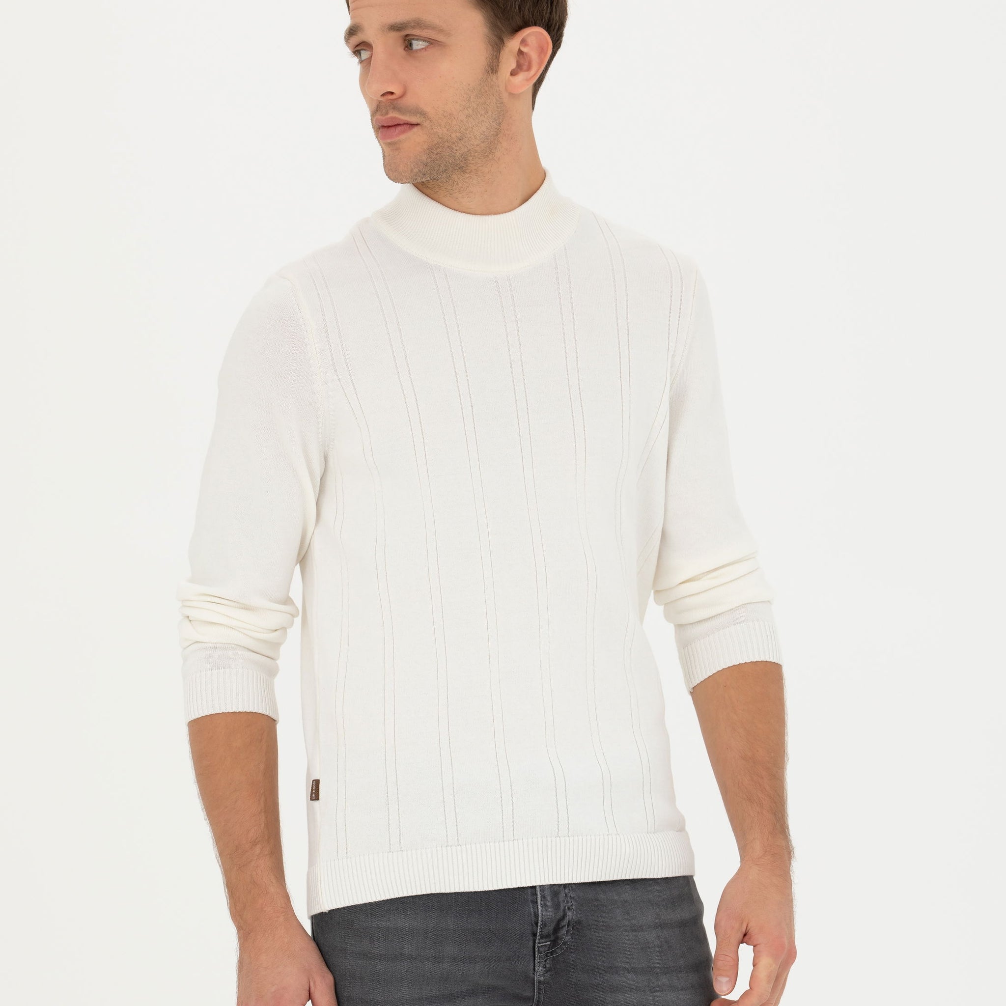 Ecru Slim Fit Sweater