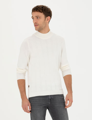 Ecru Slim Fit Sweater