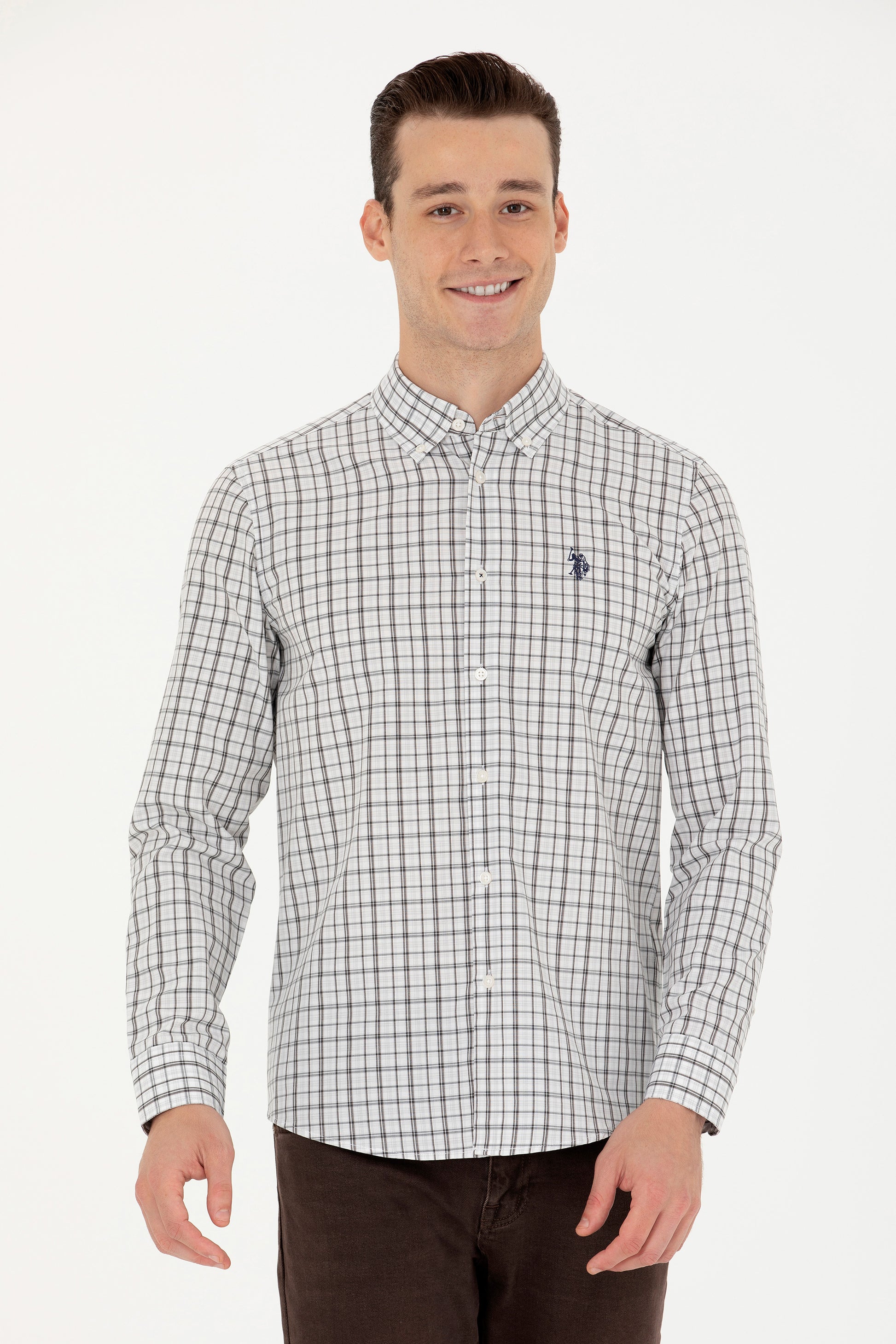 Men's Plaid Navy Shirt