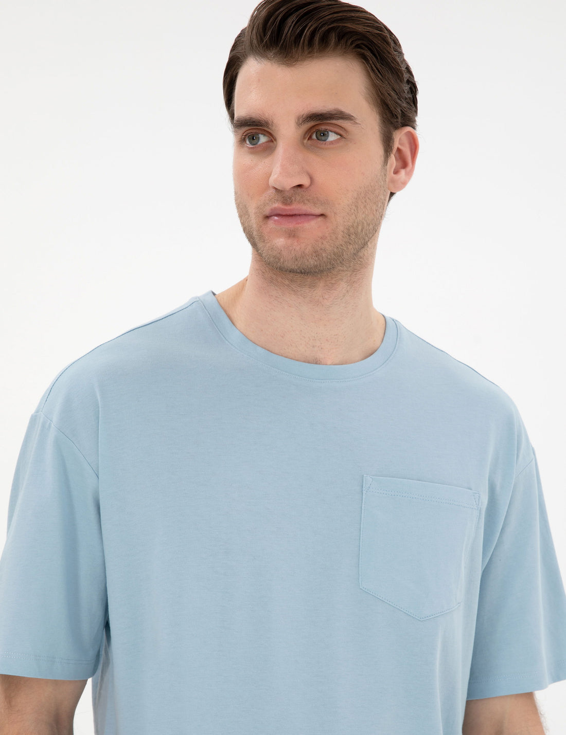 Light Blue Comfort Fit Basic T-Shirt