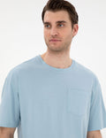 Light Blue Comfort Fit Basic T-Shirt