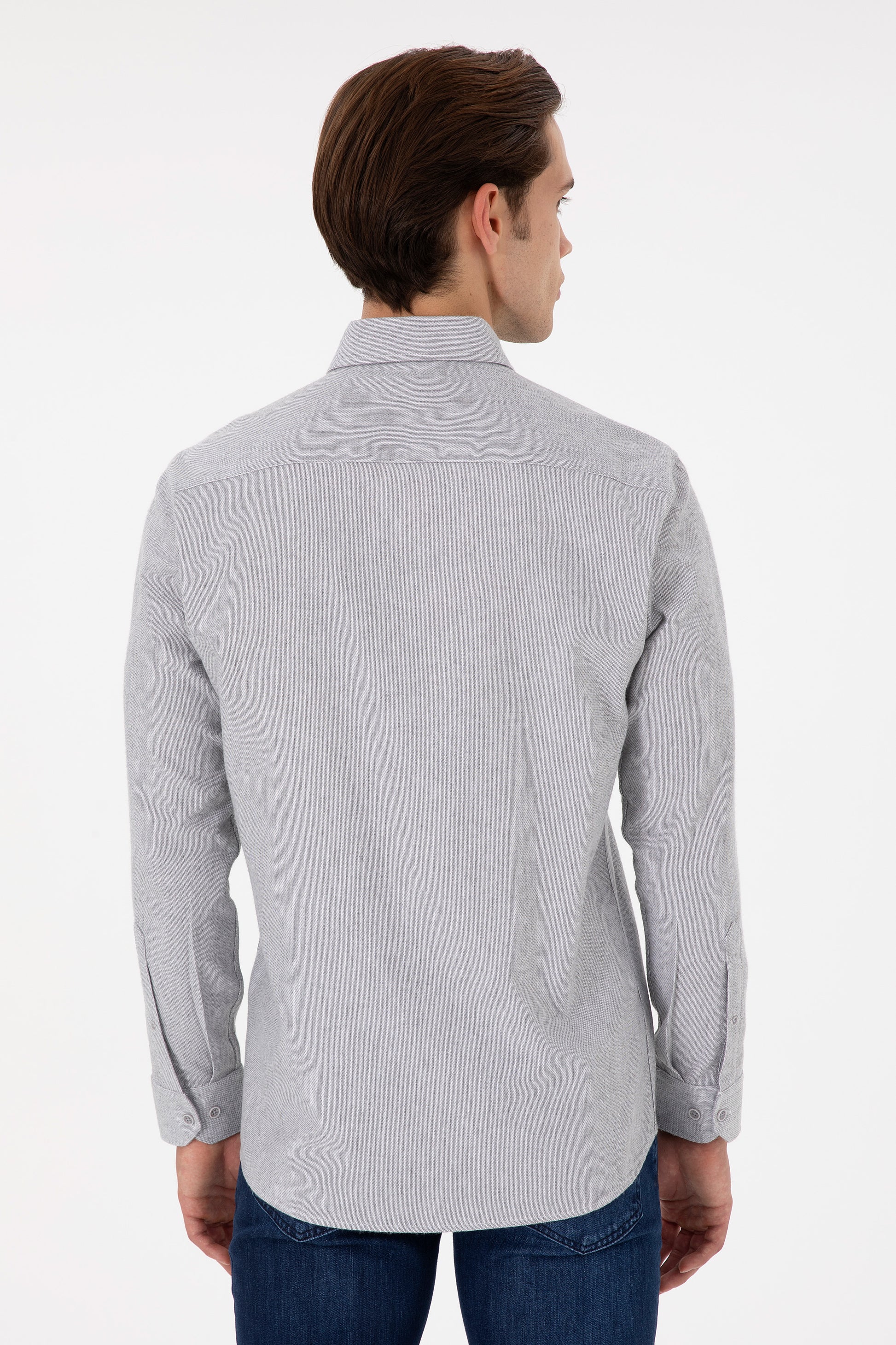 Men's Grey Long Sleeve Shirt