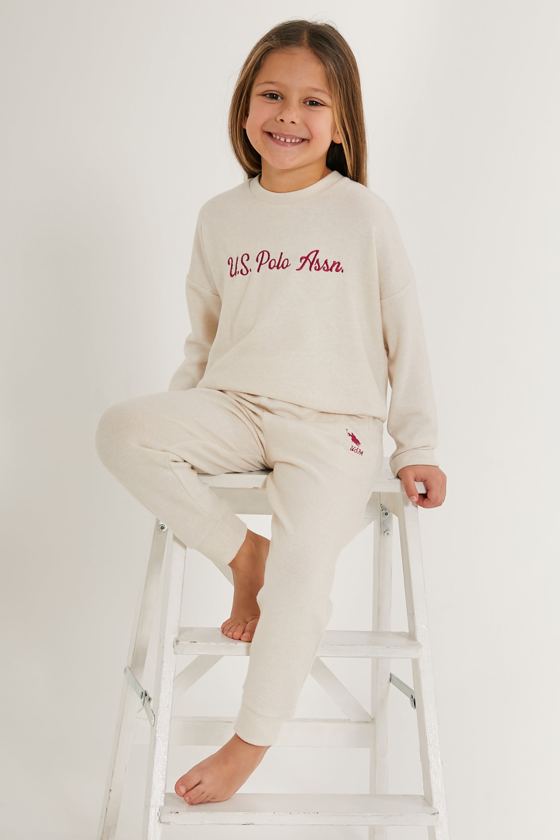 Girls' Cream Pajamas Set