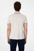 Men's Slim Fit Polo Neck Stone Basic T-Shirt