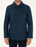 Navy Blue Quilted Coat