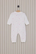 Baby Girl White Heart Pattern 100% Cotton Long Sleeve Jumpsuit