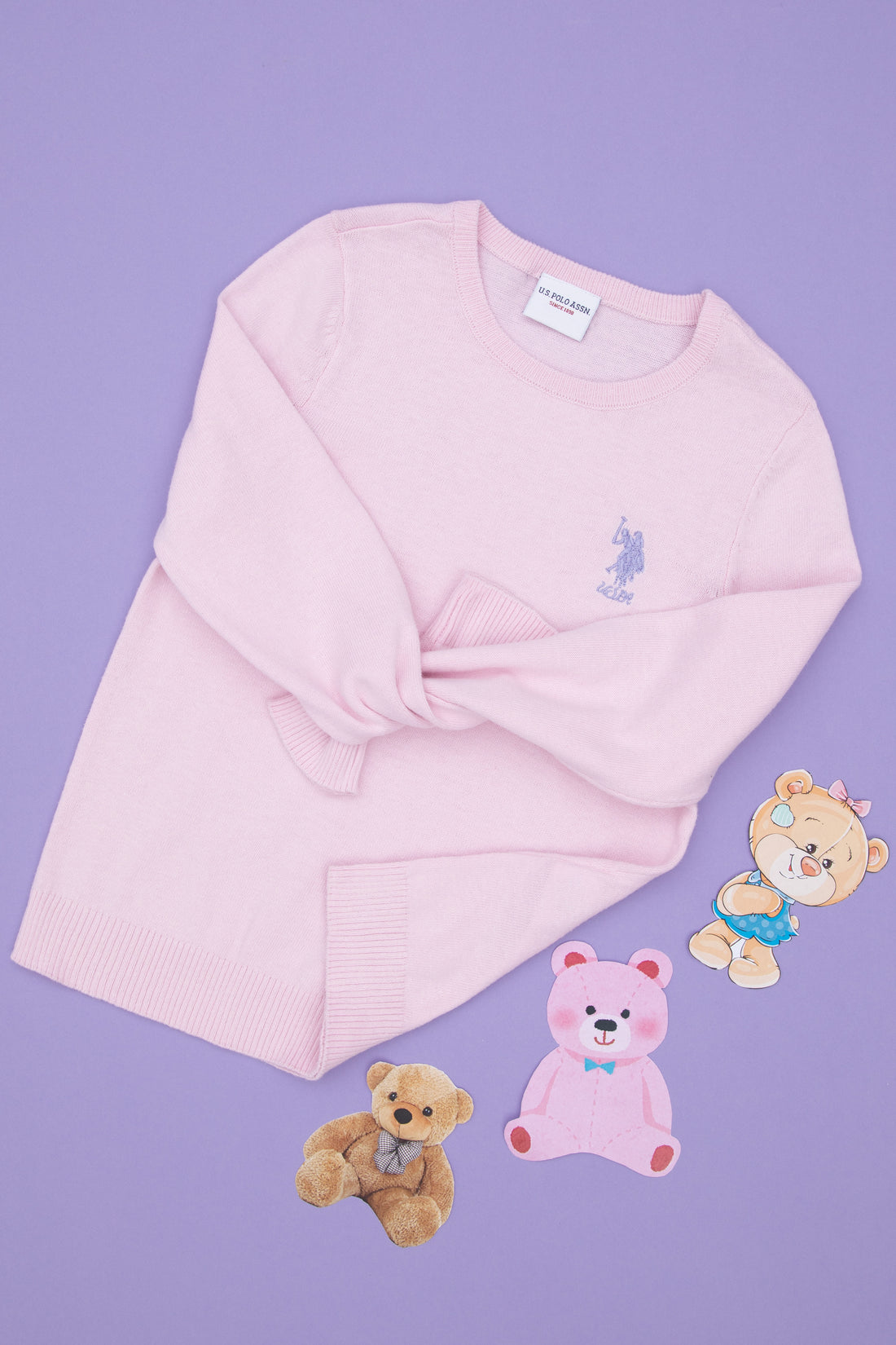 Girls' Pink Basic Sweater
