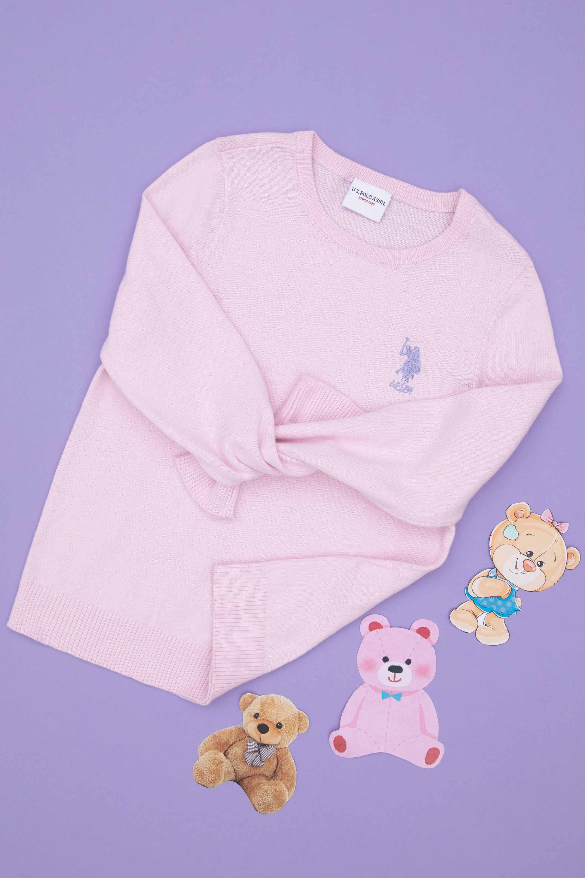 Girls' Pink Basic Sweater