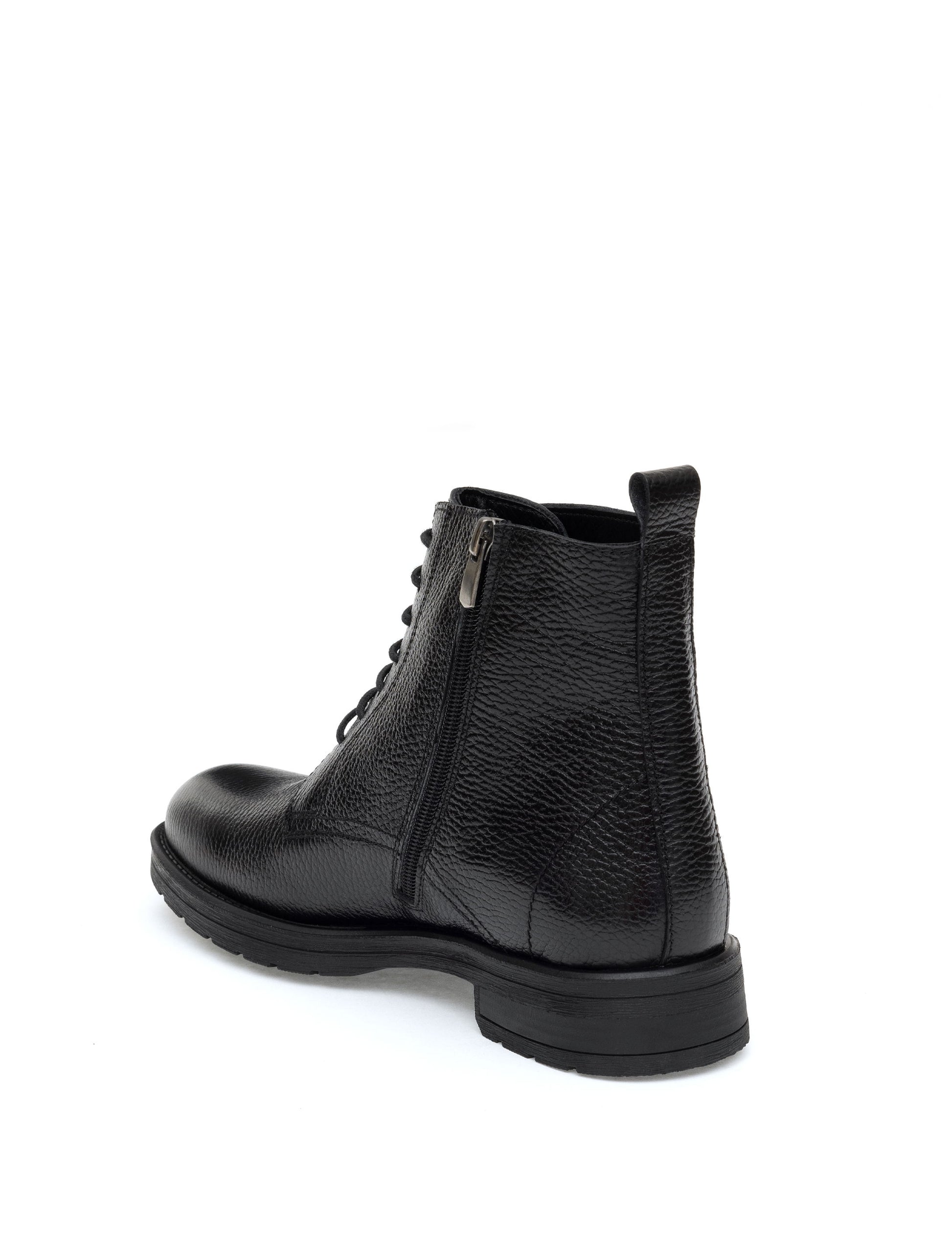 Black 100% Leather Rubber Sole Boots