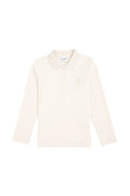 Girls' Cream Polo Collar Basic Sweatshirt