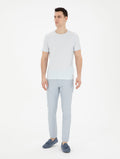 Light Blue Slim Fit Canvas Pants