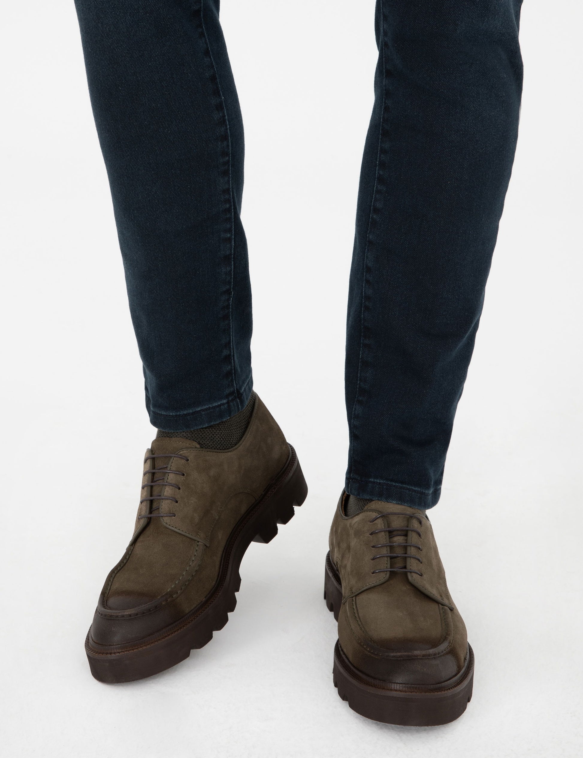 Khaki 100% Leather Casual Shoes