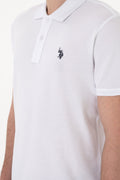 Men's Slim Fit Polo Neck White Basic T-Shirt