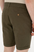 Men's Khaki Woven Shorts