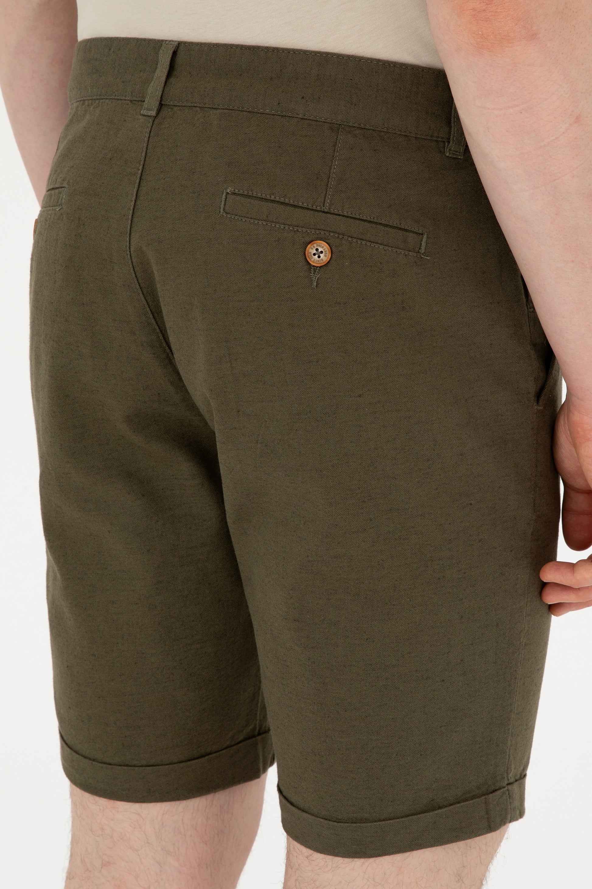 Men's Khaki Woven Shorts