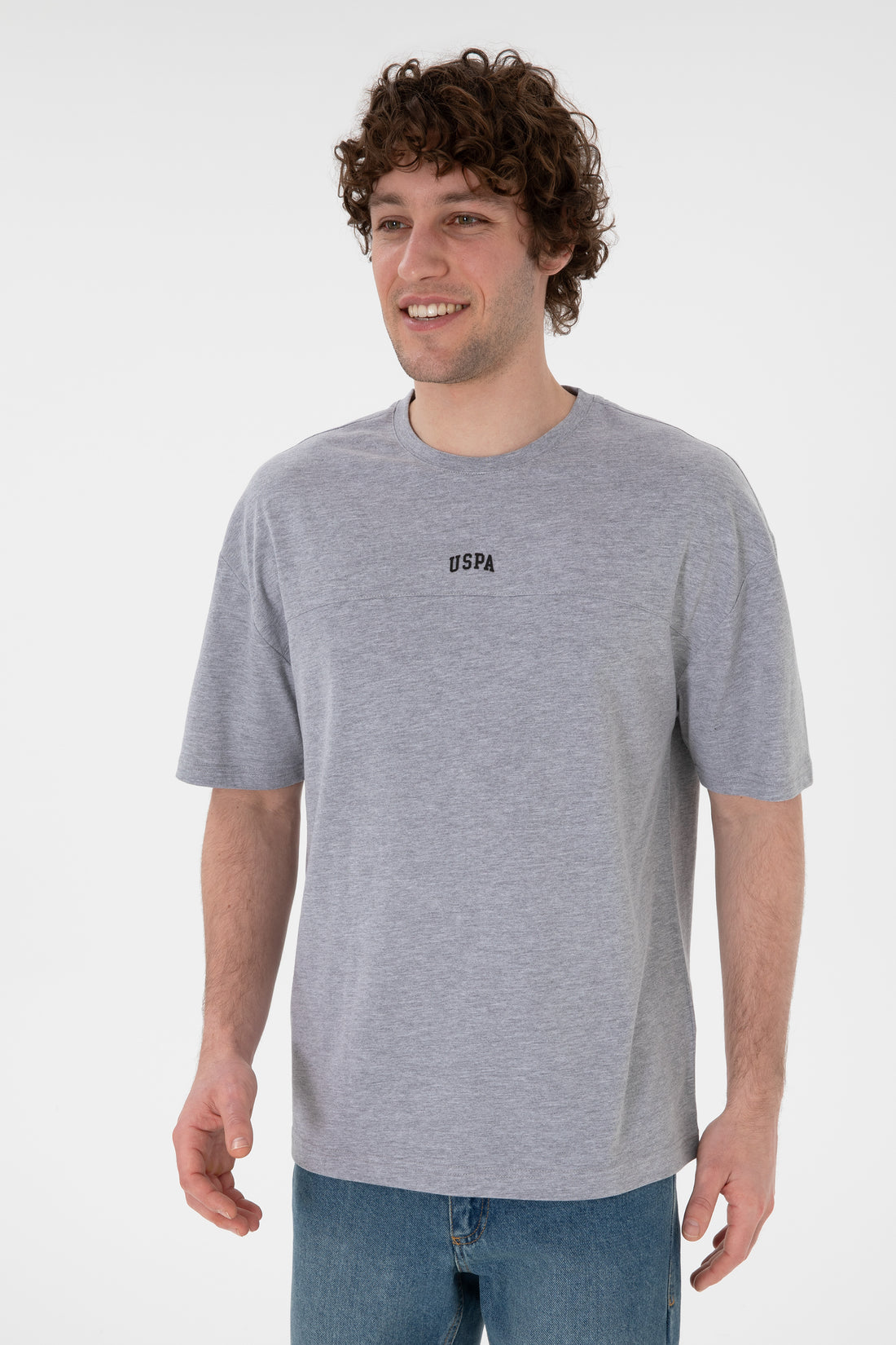 Men's Comfort Fit Crew Neck Grey Melange T-Shirt