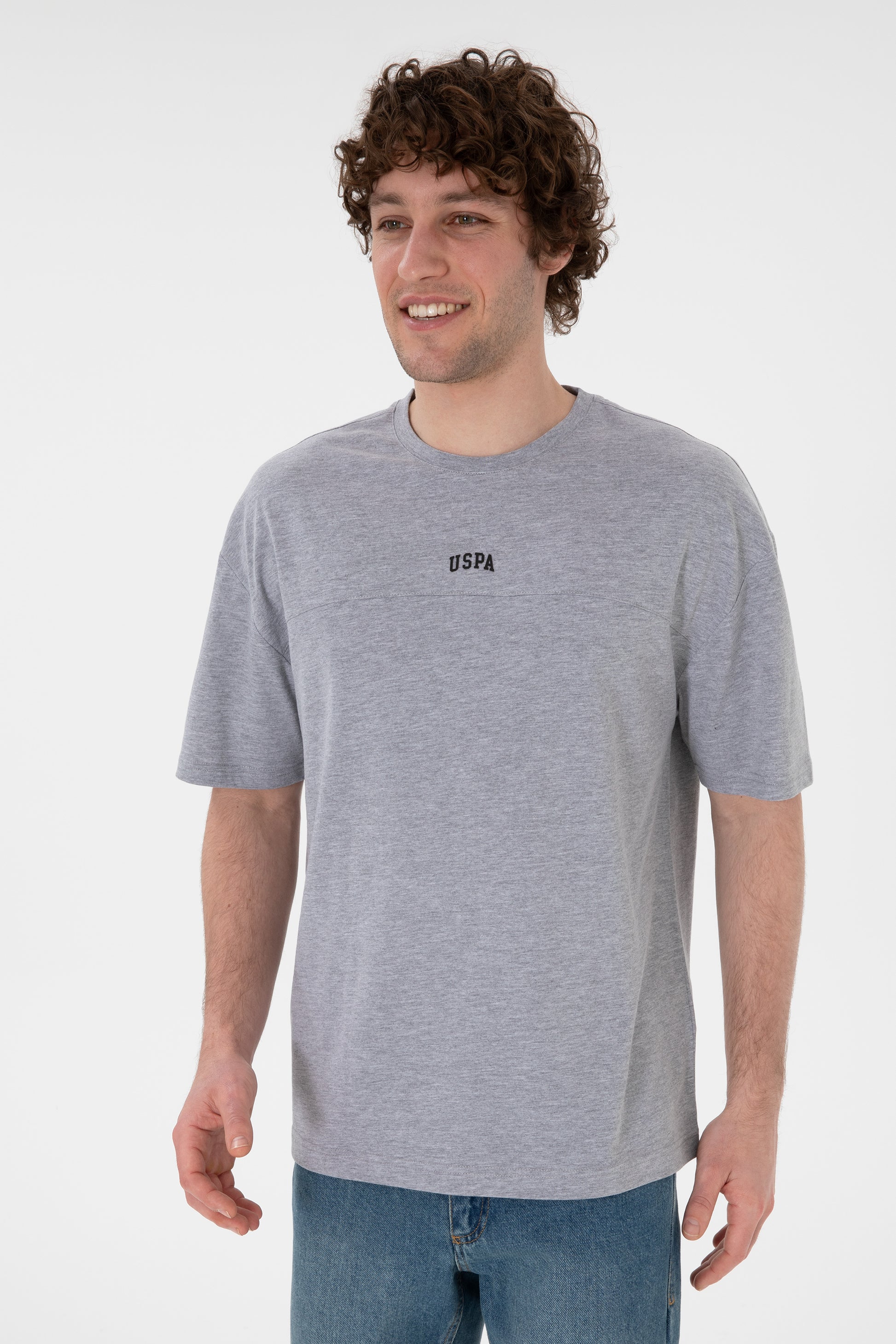 Men's Comfort Fit Crew Neck Grey Melange T-Shirt