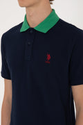 U.S. Polo Assn. - Men's Regular Fit Polo Neck Navy T-Shirt