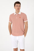 Men's Regular Fit Polo Neck Powder Printed T-Shirt