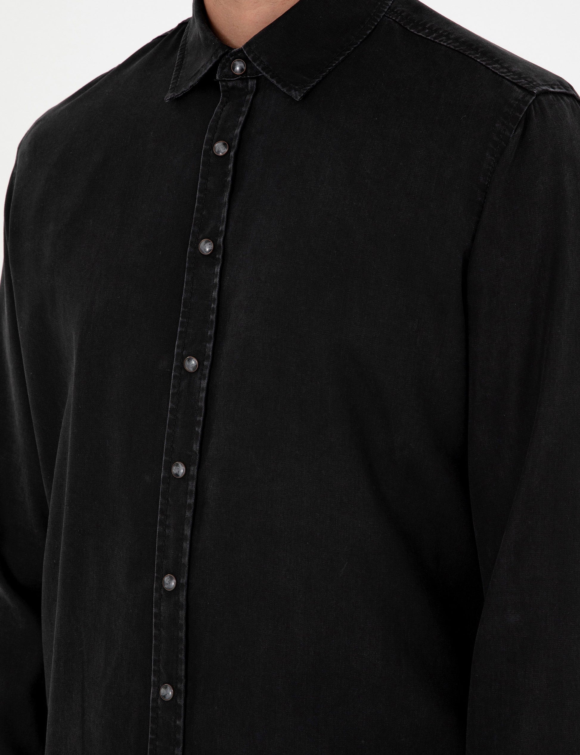 Black Regular Fit Jean Shirt