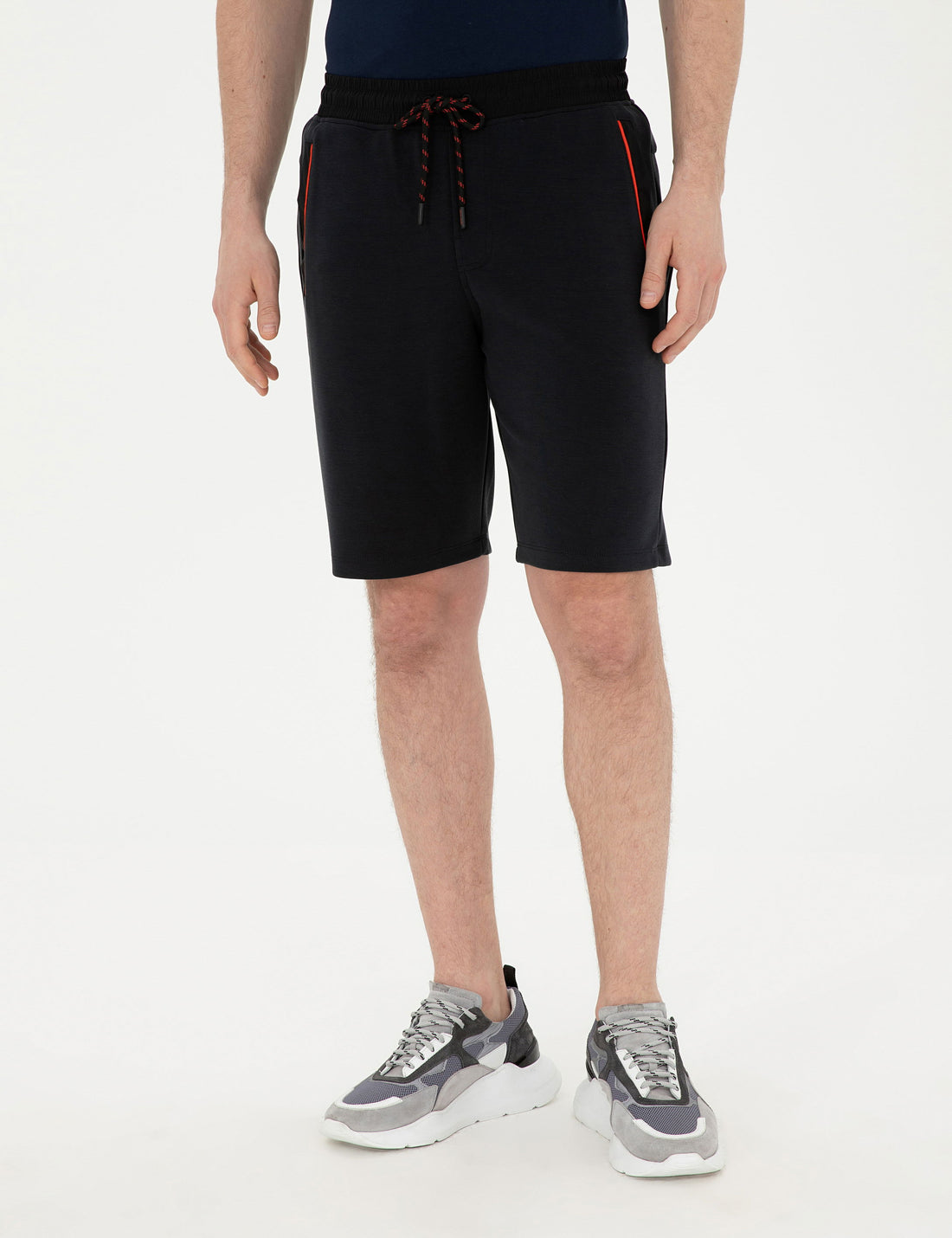 Black Slim Fit Knitted Shorts