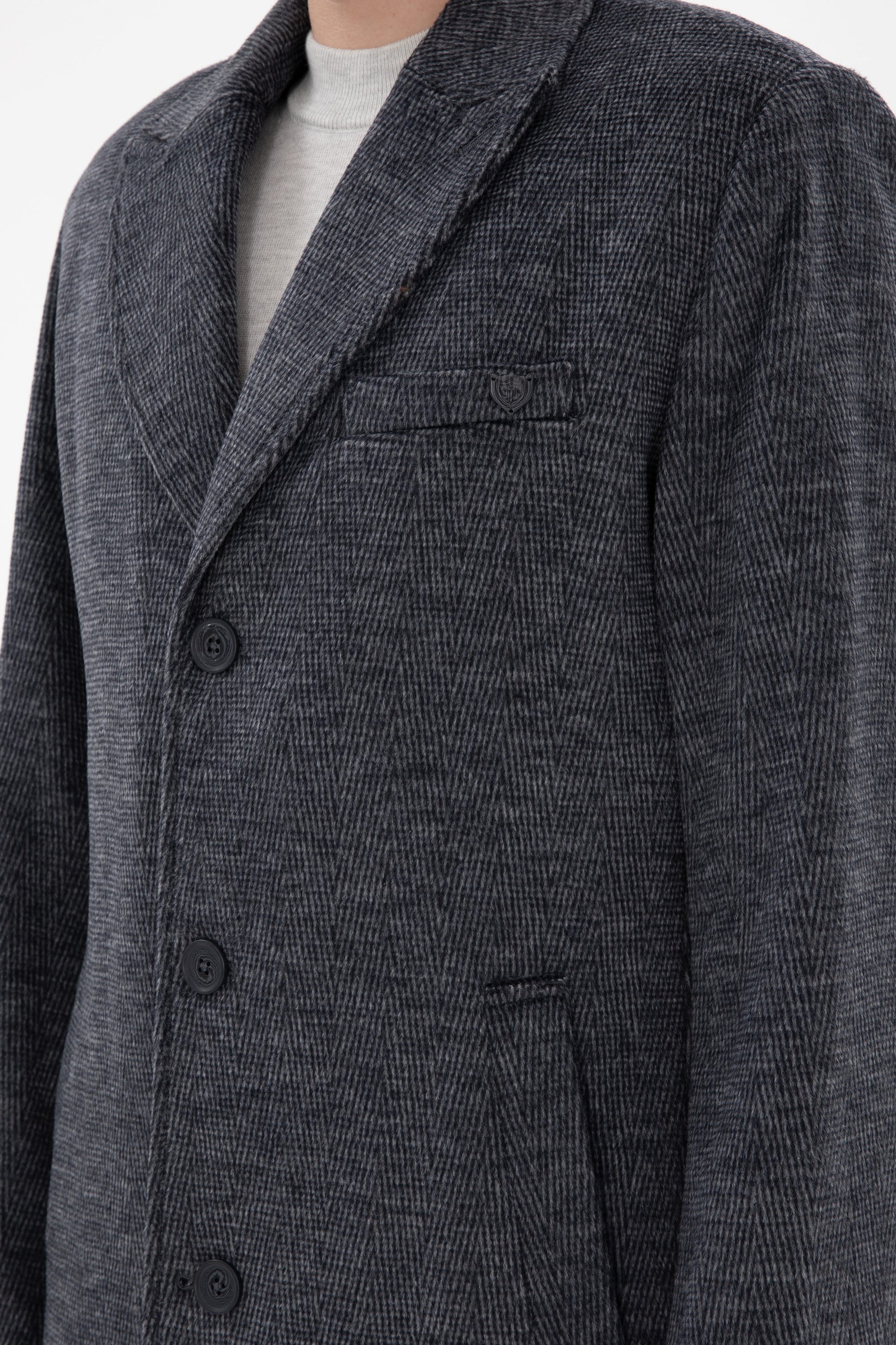 Men's Navy Blue Cashmere Coat