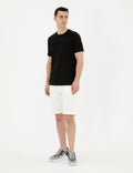 Ecru Regular Fit Knitted Shorts