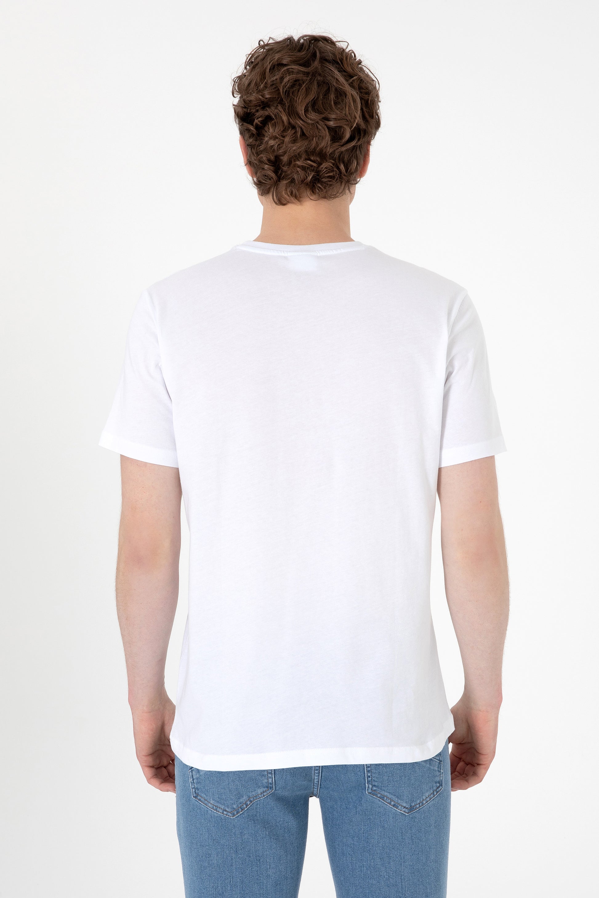 Men's Regular Fit Crew Neck White T-Shirt